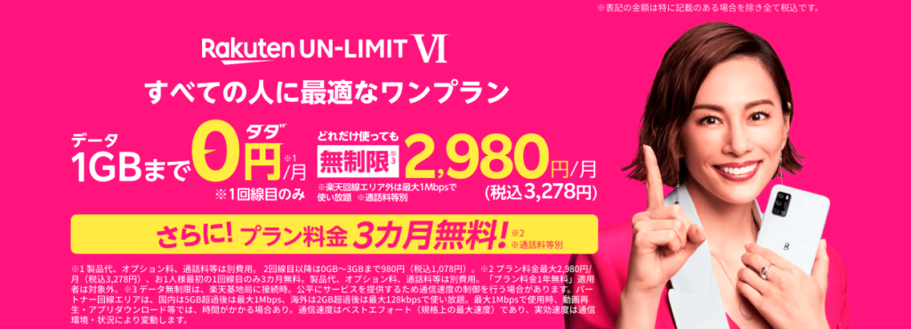 楽天モバイル3ヶ月無料キャンペーン